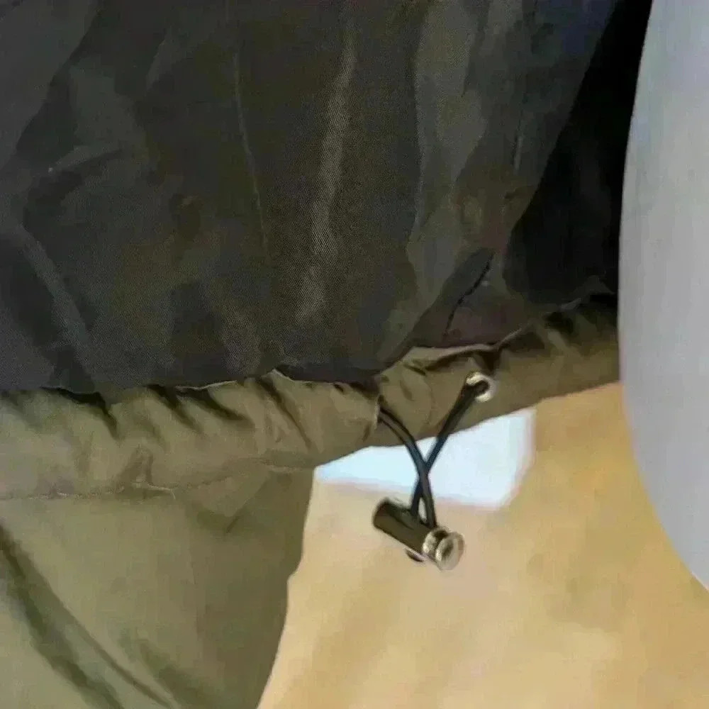 Me Jane Solid Puffer Jacket Size M Khaki Green - image 5